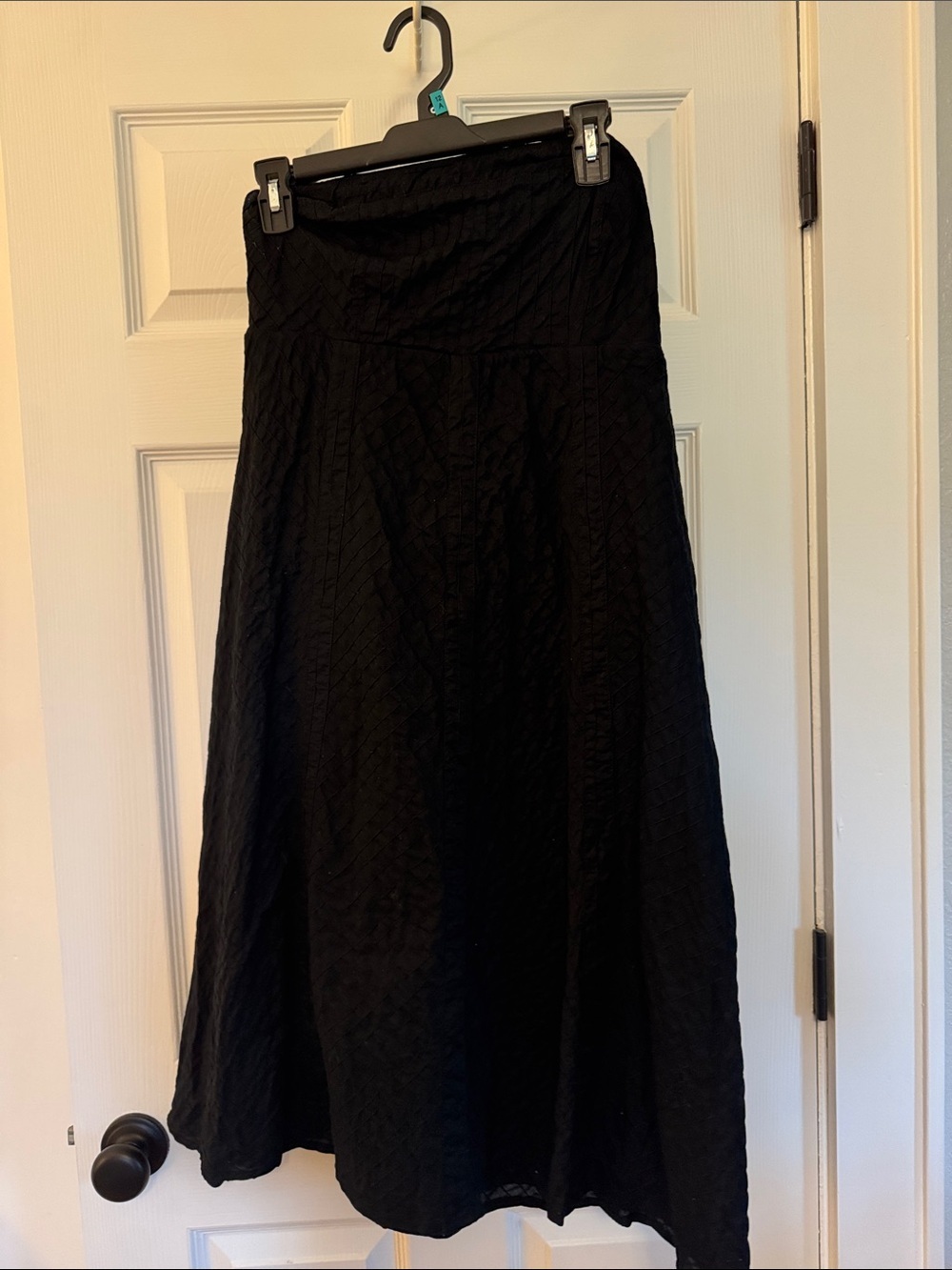 Gap Women’s Black Strapless Textured A-Line Midi Dress